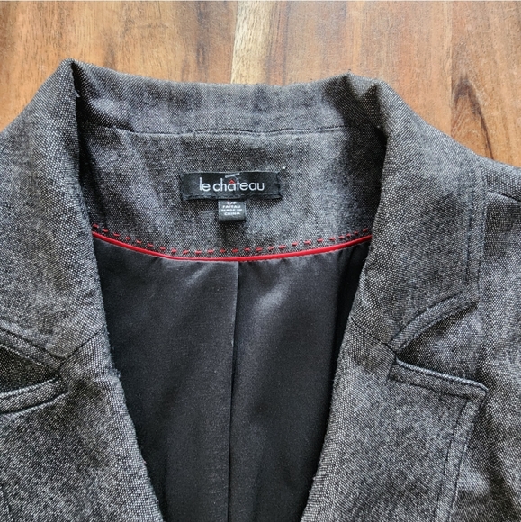 LE CHATEAU 2 pc suit Grey/Black skirt set Jacket/Blazer & Pencil Skirt 3/4 - Picture 10 of 16